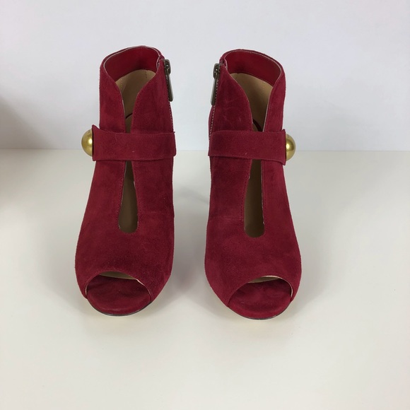Michael Kors Agnes Open Toe Suede Bootie Heels 7.5 - Picture 4 of 8
